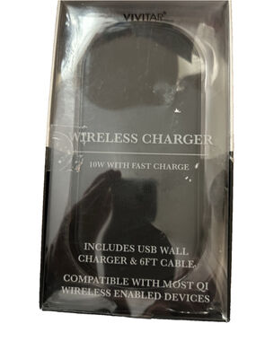 Vivitar 10W Wireless Charger w/fast charge V90026-Black FREE SHIPPING